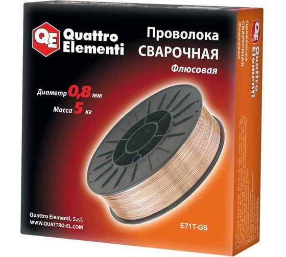 Проволока сварочная флюсовая (5 кг; 0.8 мм) QUATTRO ELEMENTI 770-377