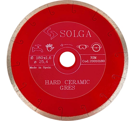 Диск алмазный сплошной (180 мм х 25,4/22,2 мм) HARD CERAMICS Solga Diamant 20010180 1