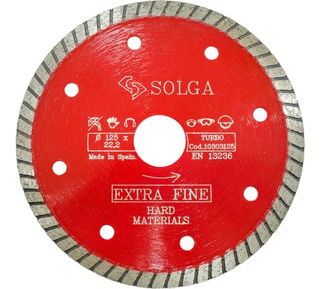 Диск алмазный по граниту (125х22,2 мм) TURBO Solga Diamant 10303125