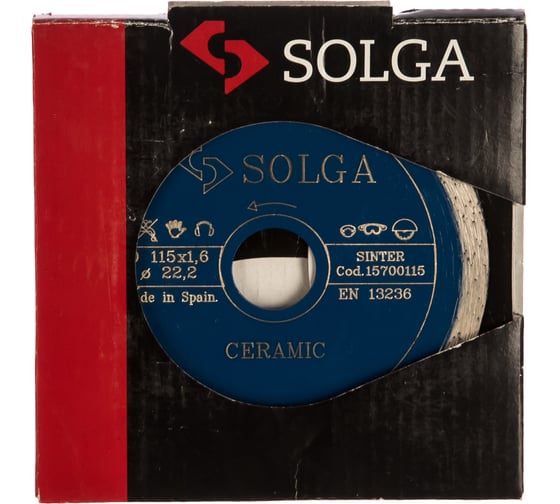 Диск алмазный сплошной (115х22,2 мм) CERAMICS MARBLE Solga Diamant 15700115