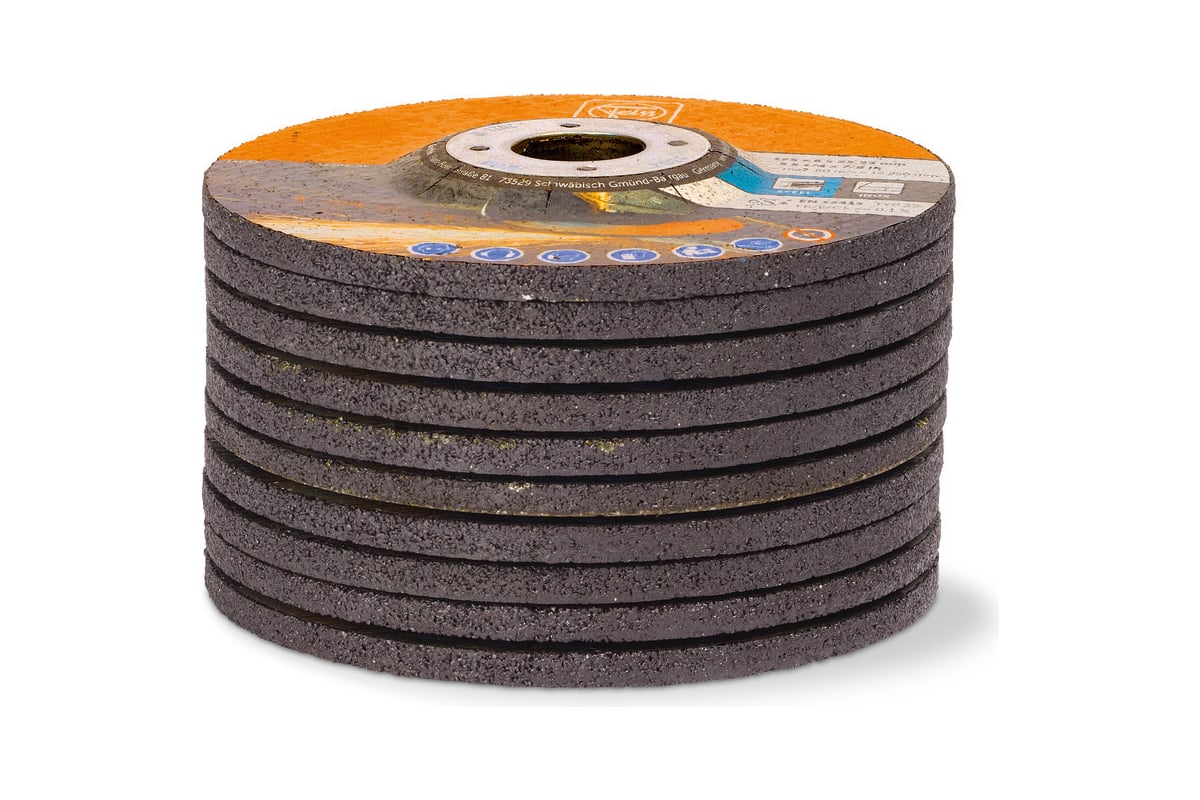 Диск абразивный зачистной 125х22.2х6 мм, 10 шт Fein 63703005010 ...