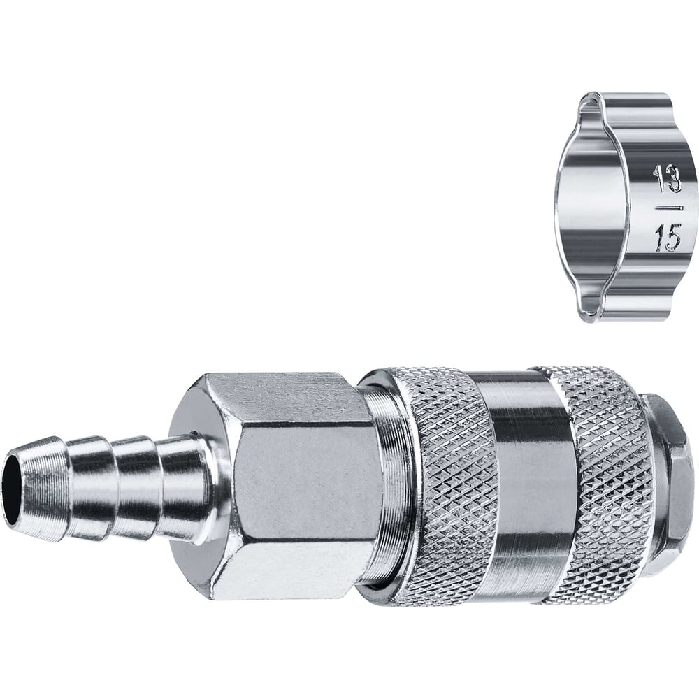 Переходник ЗУБР Профессионал штуцер "елочка" 10 мм - рапид муфта, с ...