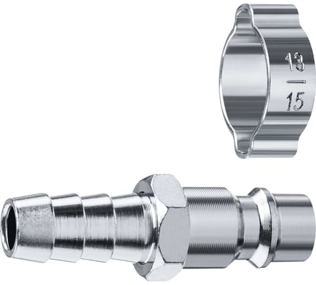 Переходник ЗУБР Профессионал штуцер "елочка" 10 мм - рапид штуцер, с хомутом 64918-10