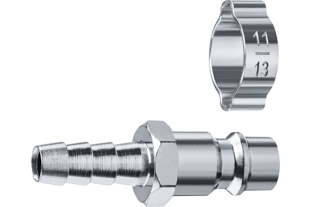 Переходник ЗУБР Профессионал штуцер "елочка" 8 мм - рапид штуцер, с ...