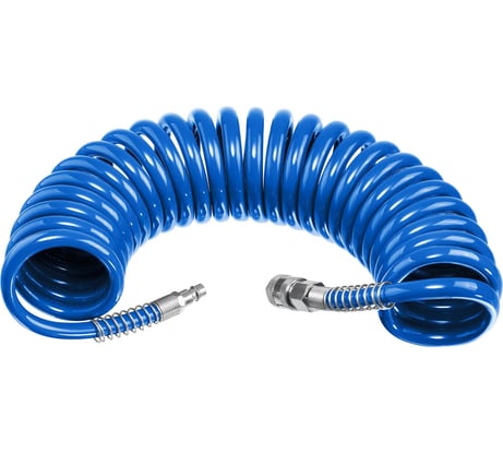 Воздушный спиральный шланг ЗУБР с фитингами рапид, 5 м, 8x12 мм, 15 бар 6472-05
