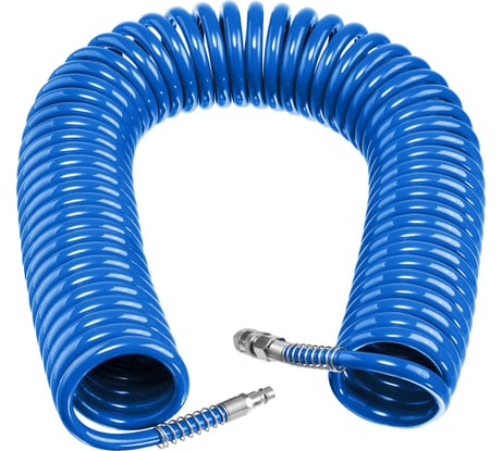 Воздушный спиральный шланг ЗУБР с фитингами рапид, 20 м, 8x12 мм, 15 бар 6472-20