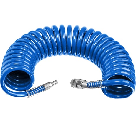 Воздушный спиральный шланг ЗУБР с фитингами рапид, 10 м, 6x8 мм, 15 бар 6473-10