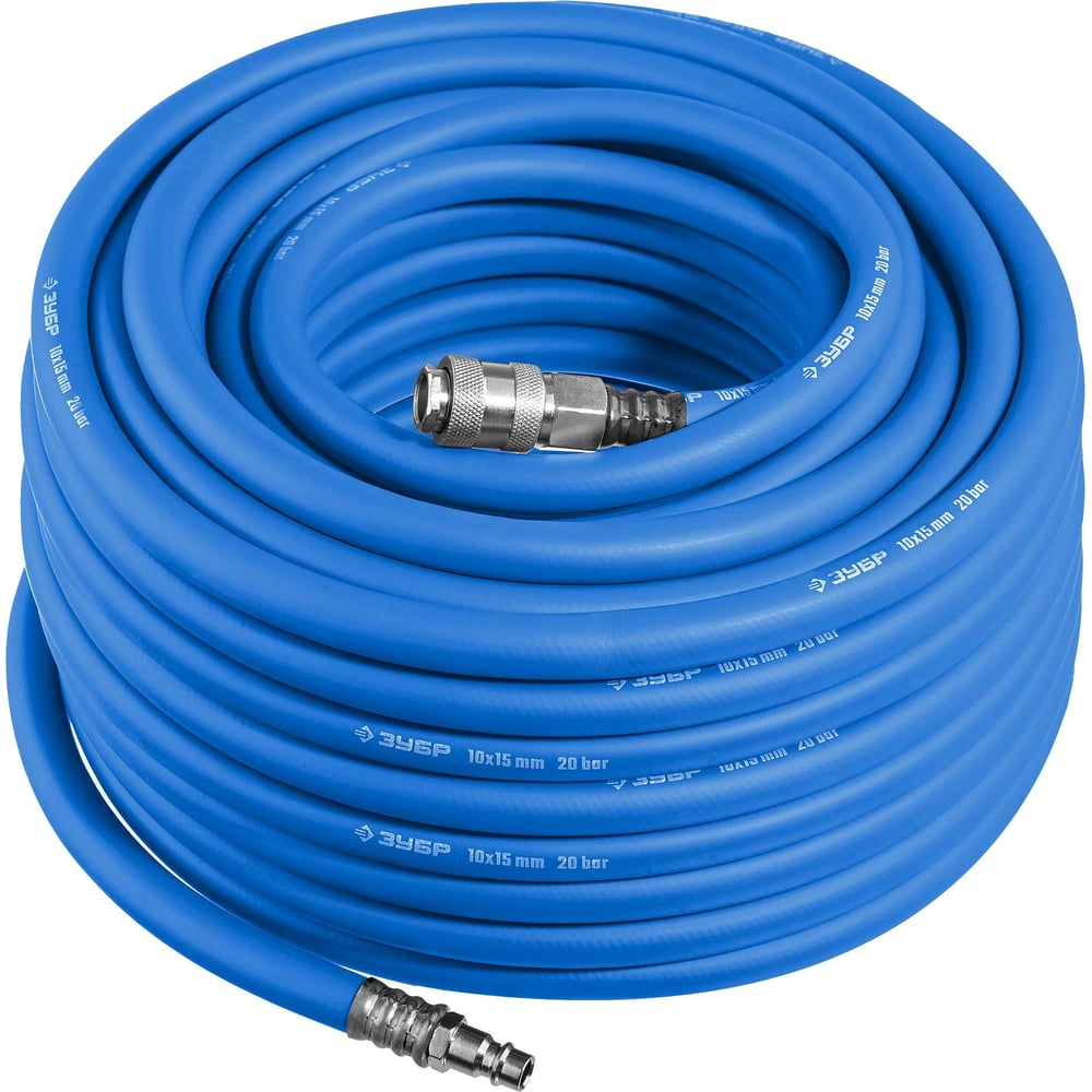 Воздушный шланг ЗУБР с фитингами рапид 20 м, 10x15 мм, 20 бар 6481-20 ...