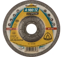 Тонкий отрезной круг по нержавеющей стали Klingspor  A960TZ Special 125x0,8x22,23мм, Т42 (вогнутый) 322183