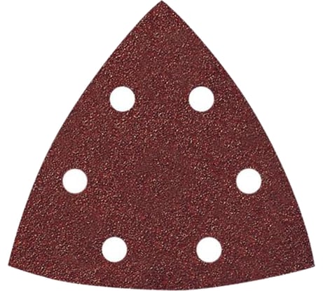 Треугольник шлифовальный на липучке для обработки древесины и металла (96 мм; Р60; 6 отверстий) KLINGSPOR 142135