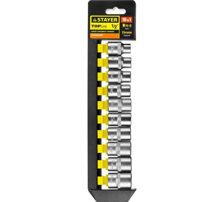 Головки торцевые (10-19 мм; 1/2") 10 шт. "STANDARD" STAYER 27755-H10