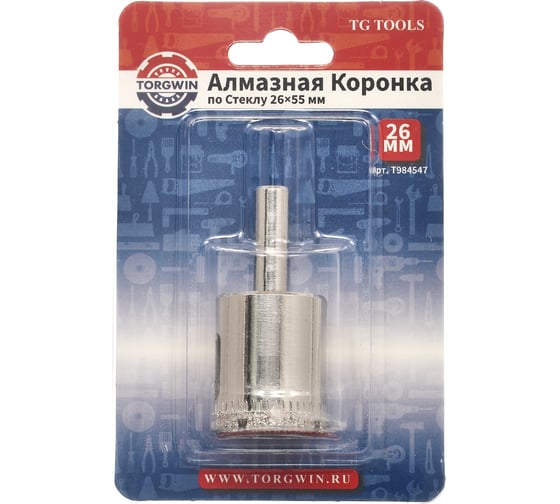 Коронка алмазная по керамике и стеклу 26 мм TORGWIN T984547