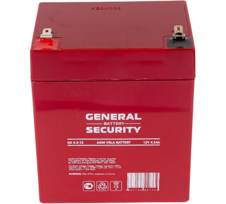 Аккумуляторная батарея General Security GS4.5-12 12В, 4.5 Ач УТ-00001380
