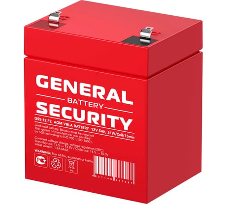 Аккумуляторная батарея General Security GS5-12 F2 12В, 5 Ач УТ-00001890