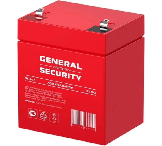 Аккумуляторная батарея General Security GS5-12 F2 12В, 5 Ач УТ-00001890 1