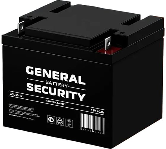 Аккумуляторная батарея General Security GSL40-12 12В, 40 Ач УТ-00000537
