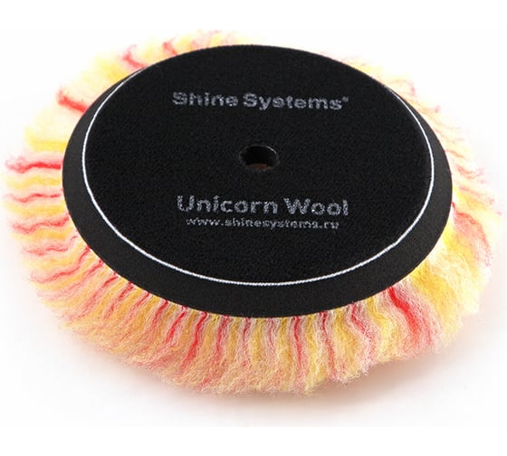 Полировальный круг из цветного меха Unicorn Wool Pad 130 мм Shine systems SS532