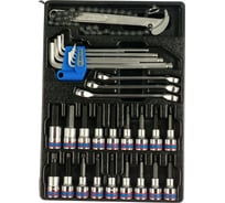 Набор торцевых насадок (шестигранники, Г-образные и разрезные ключи, ложемент, 31 предмет) KING TONY 9-90131MR