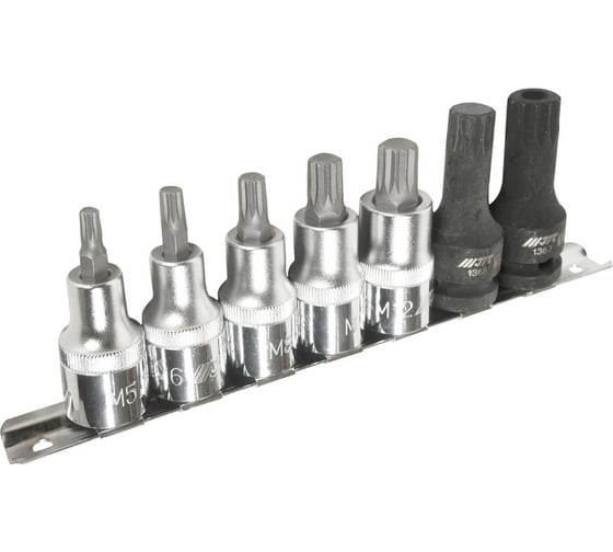 Набор насадок SPLINE 1/2 M5-M14, M16H 7шт JTC H407M