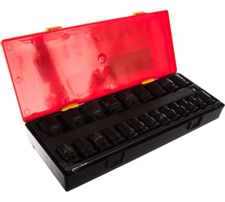 Набор головок торцевых JTC 1/2" 6-ти гранных 8-32мм ударных в кейсе 22 предмета -K4223 754550