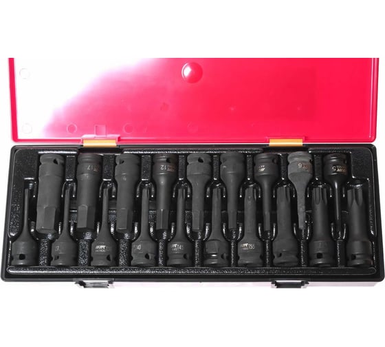 Набор ударных торцевых головок 1/2" TORX, HEX в кейсе 19шт JTC-K4191