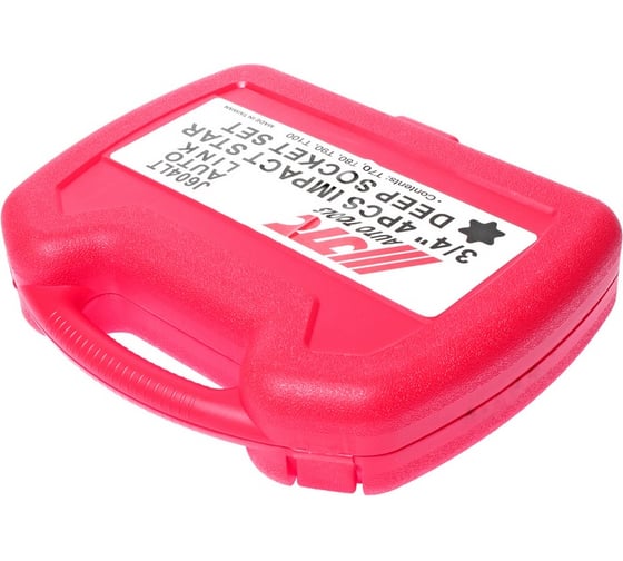 Набор ударных торцевых головок 3/4" TORX Т70-Т100 L=105мм в кейсе 4шт JTC-J604LT