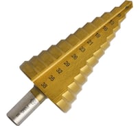 Сверло ступенчатое 6-38 мм, 12 ступеней, Р6М5 нитрид титан Волжский Инструмент 5038007