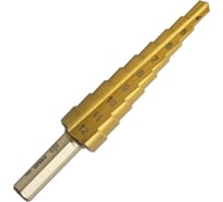 Сверло ступенчатое 4-12 мм, 9 ступеней, Р6М5 нитрид титан Волжский Инструмент 5038002