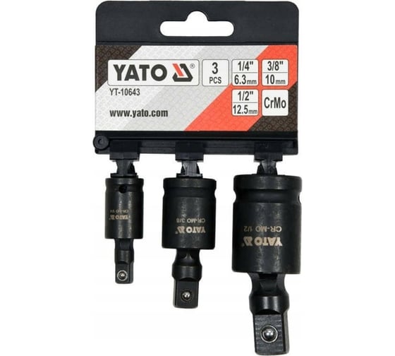 Набор ударных карданов 3 шт, 1/4", 3/8", 1/2" YATO YT-10643