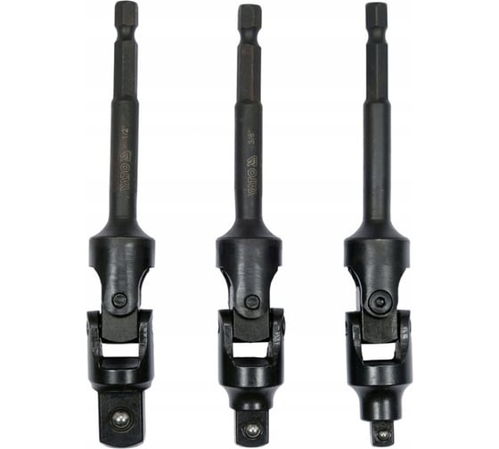 Набор карданных переходников 3 шт,  1/2", 1/4", 3/8" YATO YT-04641