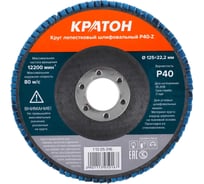 Круг лепестковый шлифовальный Кратон 125 мм P40-Z 1 13 05 016