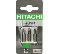 Биты (3 шт;  PH 3; 25 мм; 1/4") Hitachi HTC-752254