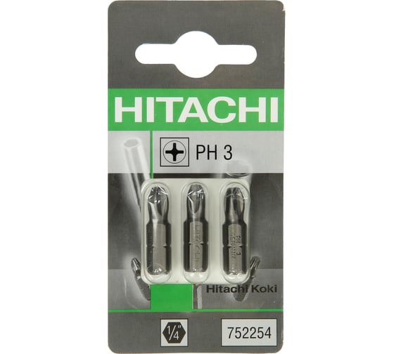 Биты (3 шт;  PH 3; 25 мм; 1/4") Hitachi HTC-752254 1