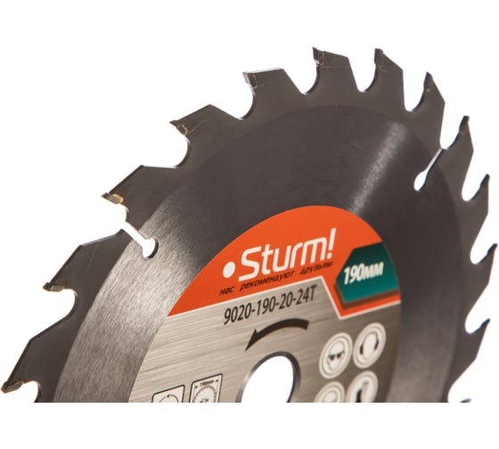 Диск пильный по дереву (190х20 мм; 24T) Sturm 9020-190-20-24T