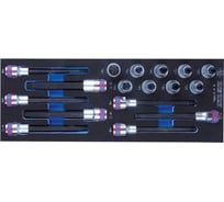 Набор насадок HEX, TORX и SPLINE, ложемент, 17шт KING TONY 9-4147PRV