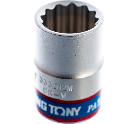 Торцевая стандартная двенадцатигранная головка 3/8", 12мм KING TONY 333012M