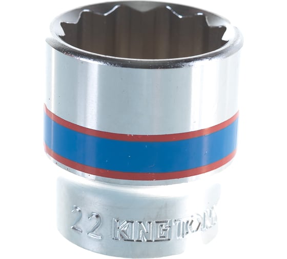Торцевая стандартная двенадцатигранная головка 3/8", 22мм KING TONY 333022M