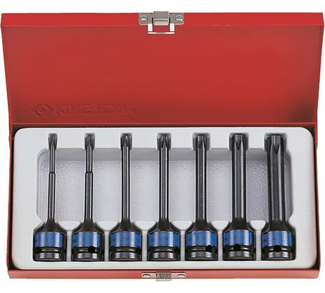Набор ударных торцевых насадок 1/2", TORX, Т25-Т60 мм, 100мм, 7шт KING TONY 4467PP