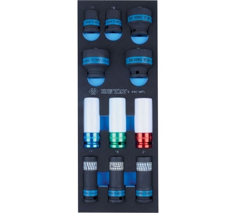 Набор ударных головок 1/2", ложемент, 11шт KING TONY 9-4401MPV