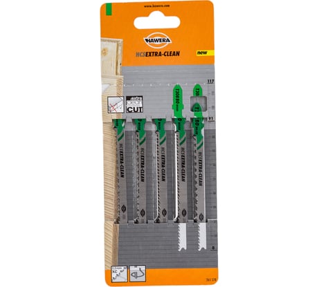 Пилка лобзиковая Т 308 ВO (3 шт; HCS) HAWERA F00Y265578