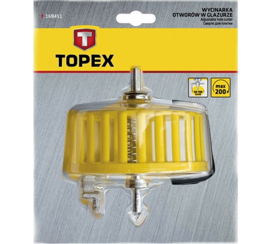 Сверло для плитки с защитой 40-100 мм TOPEX 16B451