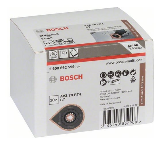 Полотно каплеобразное для расшивки швов AVZ 70 RT4 (70 мм; 10 шт.) Bosch 2608662599
