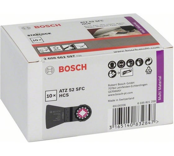 Шабер гибкий HCS (52х38 мм; 10 шт.) Bosch 2608662597