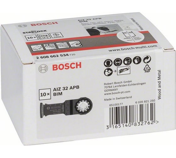 Полотно по дереву и металлу BIM (32x50 мм; 10 шт.) Bosch 2608662534