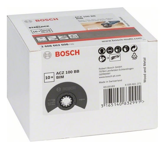 Сегментированное полотно по дереву и металлу BIM (100 мм; 10 шт.) Bosch 2608662608 