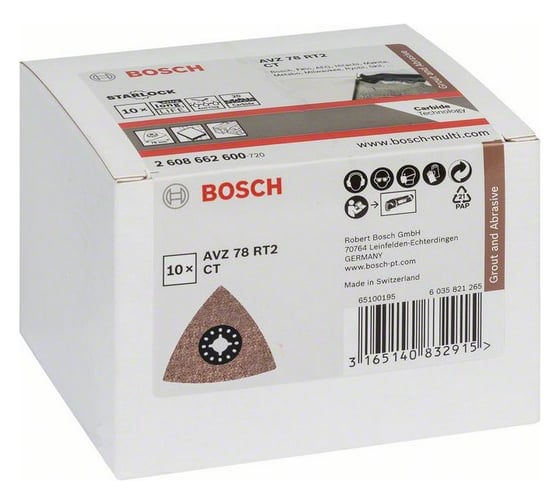 Твердосплавная шлифовальная пластина (78 мм; 10 шт.) Bosch 2608662600