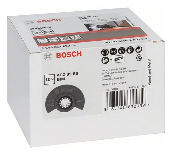 Сегментированное полотно по дереву и металлу (85 мм; 10 шт.) Bosch 2608662602
