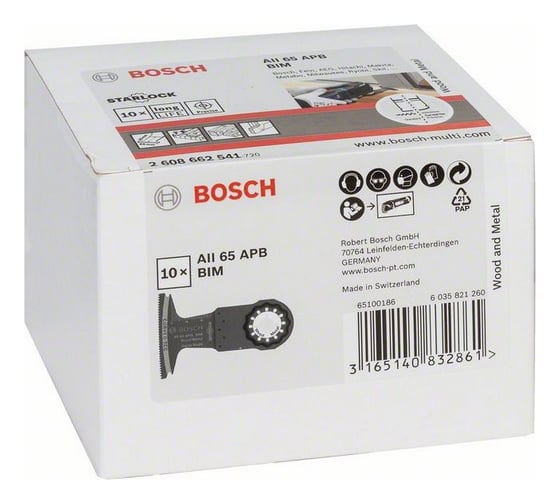 Полотно по дереву и металлу (65x40 мм; 10 шт.) Bosch 2608662541