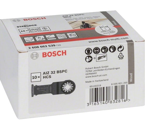 Полотно по твердому дереву (32x50 мм; 10 шт.) Bosch 2608662539