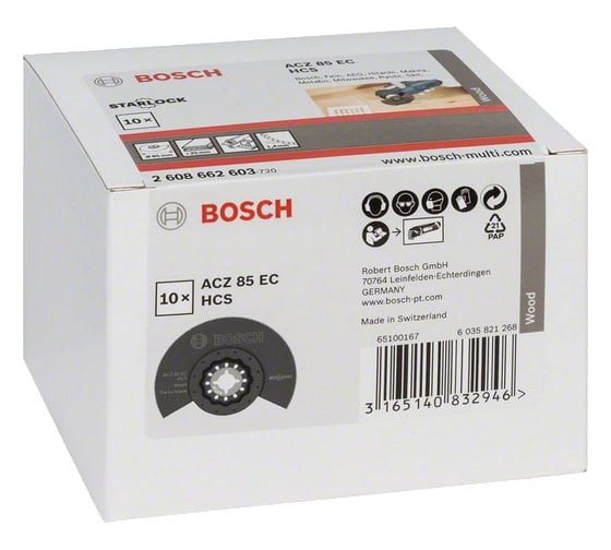 Сегментированное полотно по дереву (85 мм; 10 шт.) Bosch 2608662603